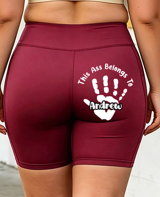Plus-Size Yoga Shorts - Wine Red