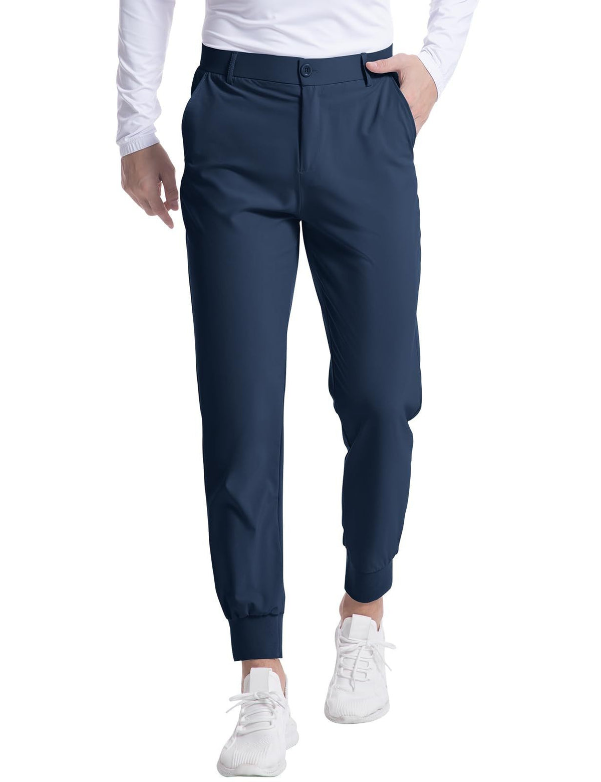 Men's Elastic Golf Jogger Pants - Navy blue