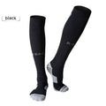 Towel Bottom Long Soccer Socks Ankle Support Protection Calf - Black