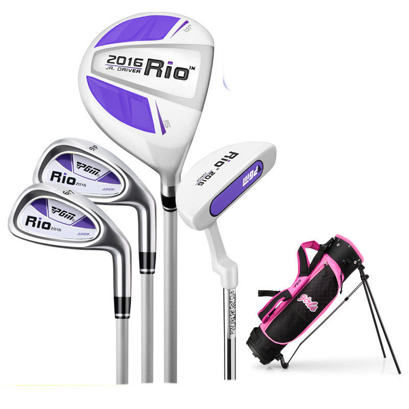 Kids' Golf Club Set for Beginners - White purple pole