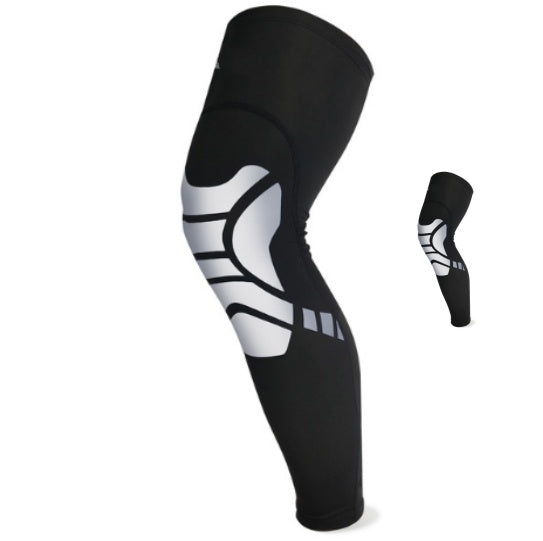 1Pc Men Women Compression Calf Leg Sleeve Cycling Legwarmers Sport Safety Running Legging Basketball Soccer Leg Warmers Knee Pad - Black+white