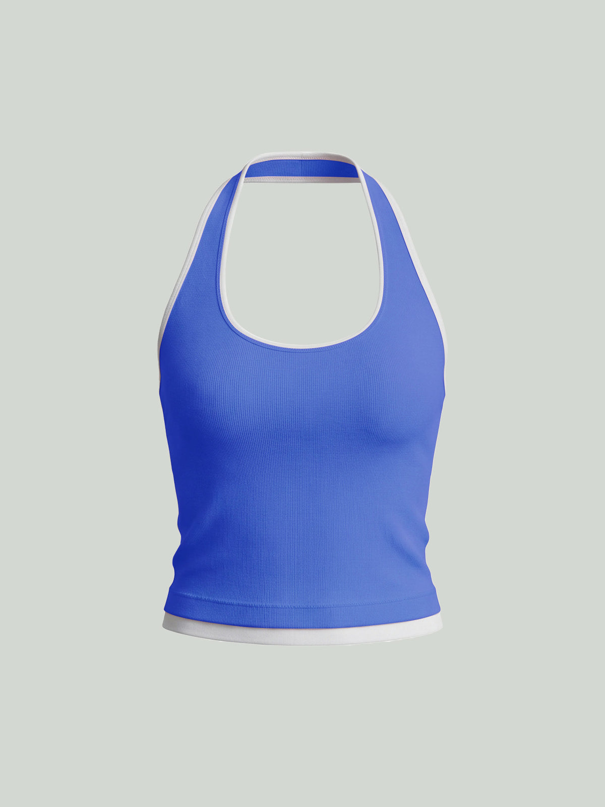 Seamless Color-Block Workout Tank - Lake Blue
