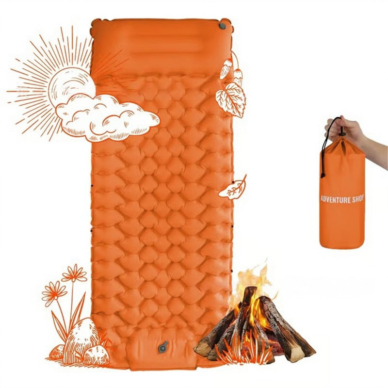Inflatable Camping Sleeping Pad - Orange