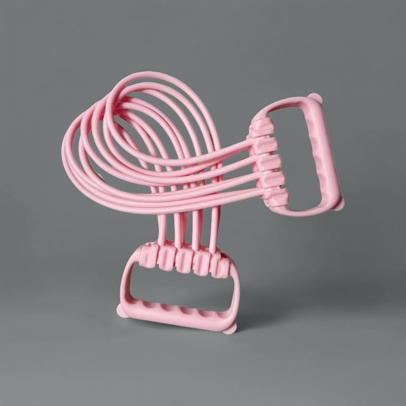 Foot-Operated Shoulder & Back Resistance Trainer - Pink-Handheld