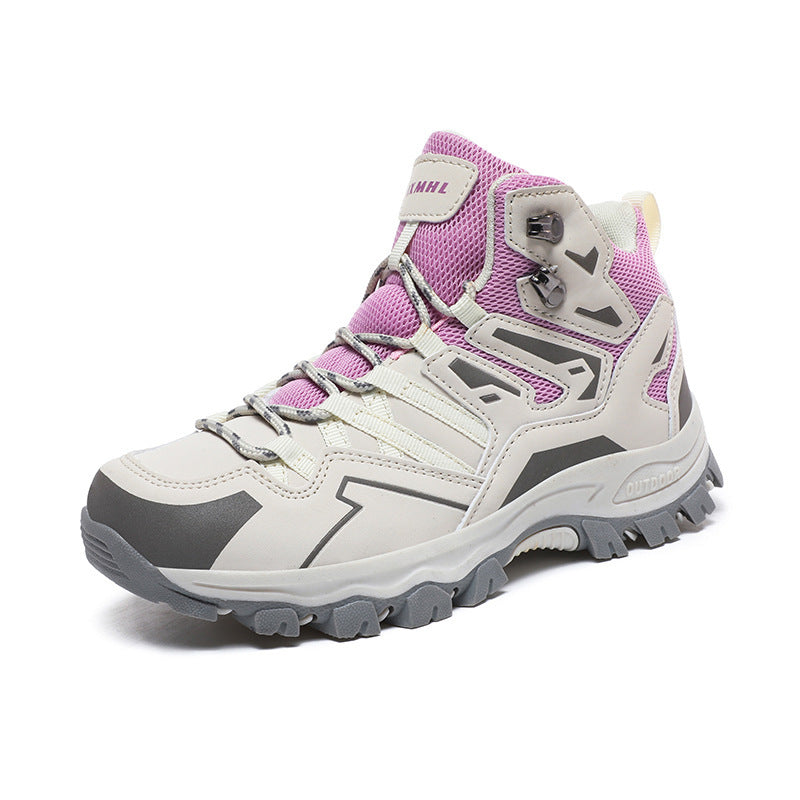 High-Top Hiking Sneakers - Purple