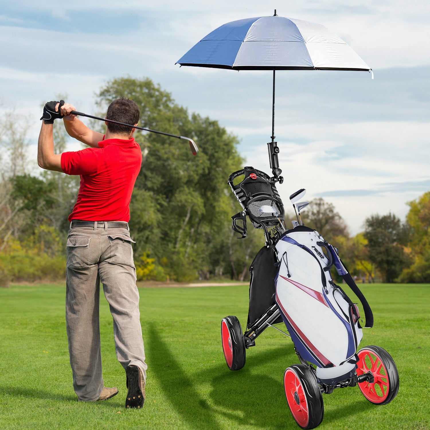 Foldable 4-Wheel Golf Trolley