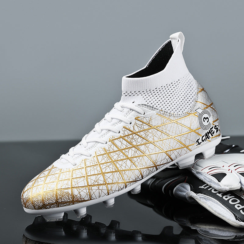 Long/Short Spike Adult Race Soccer Shoes - Long Nail White