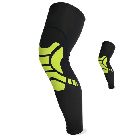 1Pc Men Women Compression Calf Leg Sleeve Cycling Legwarmers Sport Safety Running Legging Basketball Soccer Leg Warmers Knee Pad - Black+yellow
