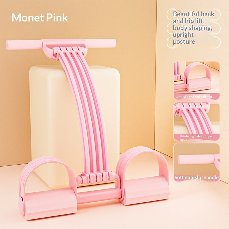 Foot-Operated Shoulder & Back Resistance Trainer - Pink-Foot Pedal
