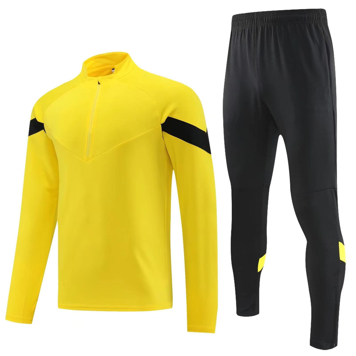 Half-Pull Soccer Training Outfit - Yellow
