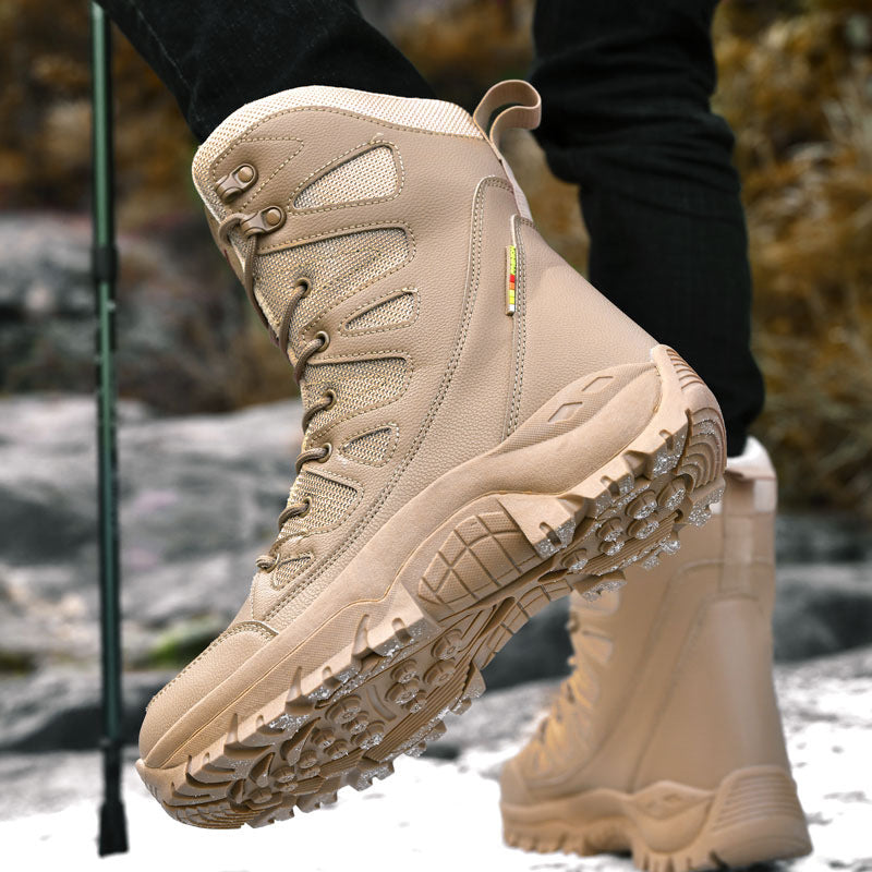Breathable Platform Hiking Sneakers - Brown