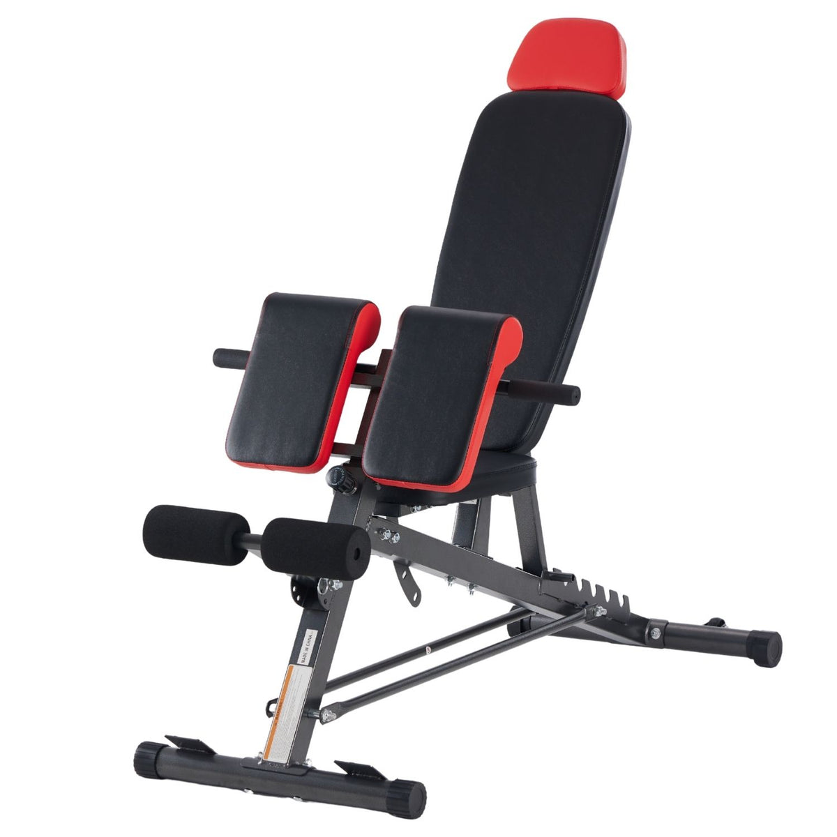 FID Adjustable Workout Bench with Roman Chair - Black red