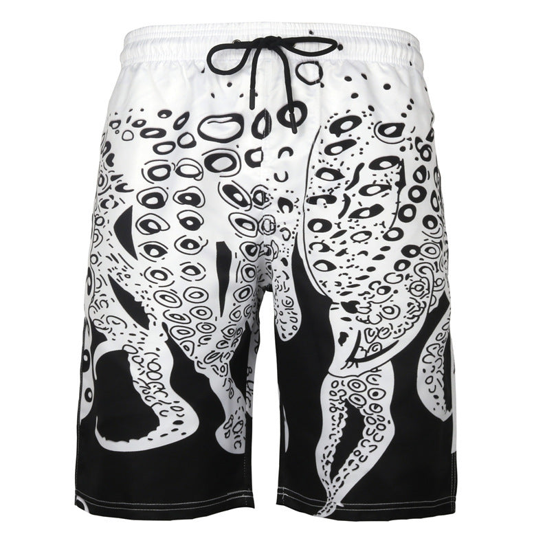 Men's Octopus Print Beach Shorts - 10style