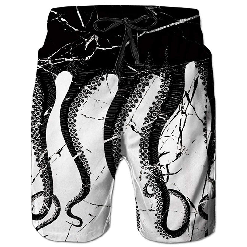 Men's Octopus Print Beach Shorts - 6style
