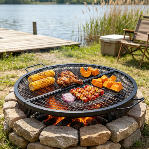 36-Inch Foldable Round Camping Cooking Grate - Style 1