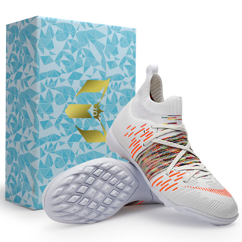 Competition Training Sports Soccer Shoes - Broken Nail White Orange