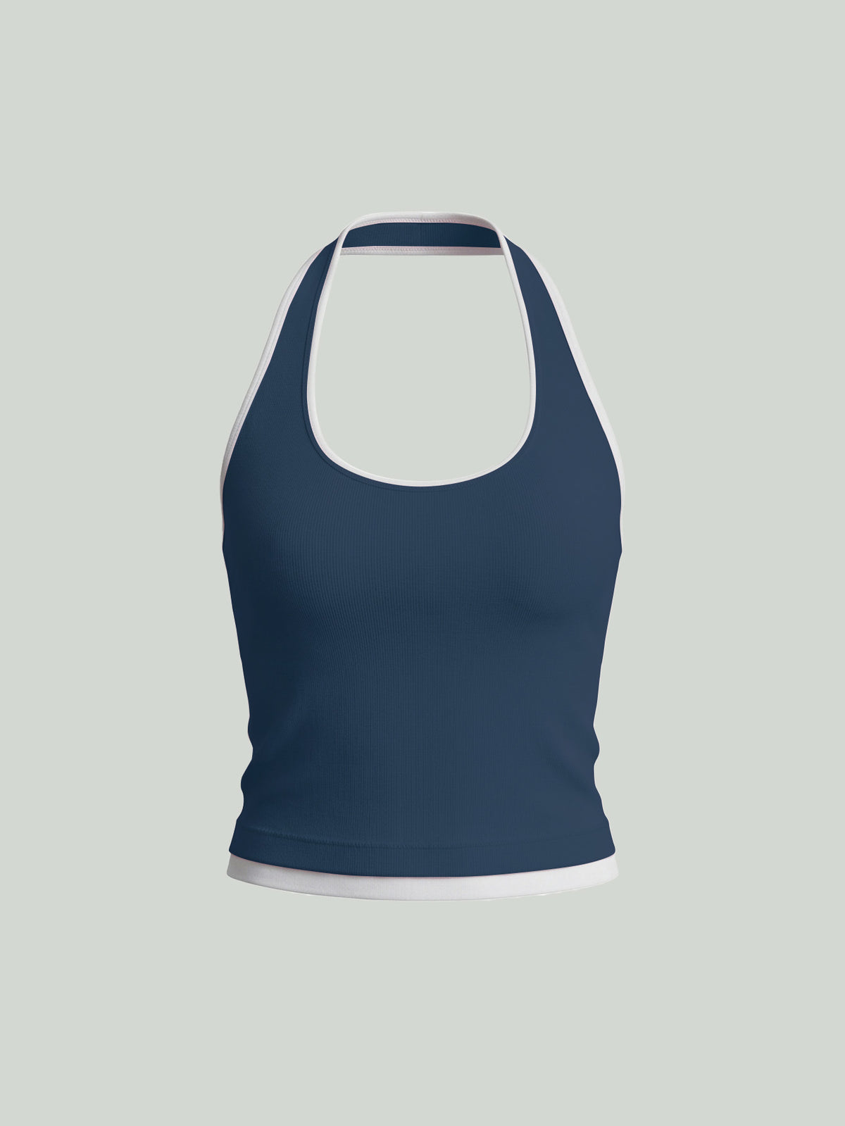 Seamless Color-Block Workout Tank - Dark Blue