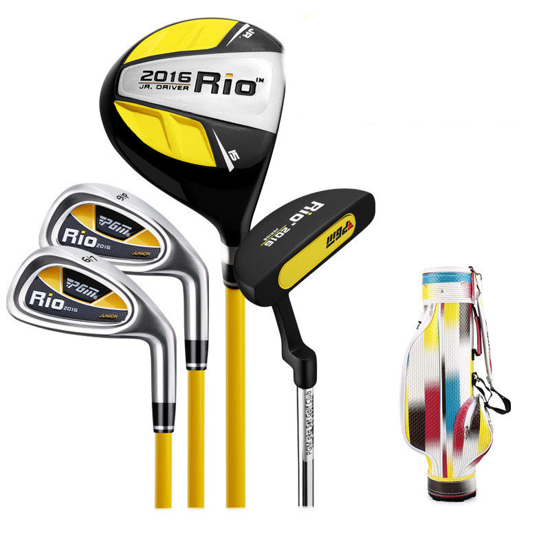 Kids' Golf Club Set for Beginners - Black yellow sleeve rod