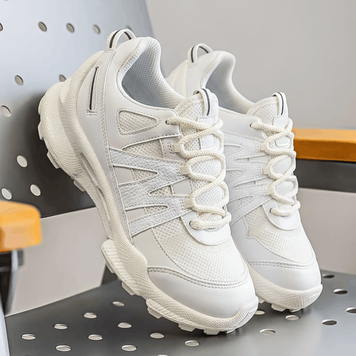 Breathable Cross-Country Walking Shoes - White