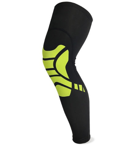 1Pc Men Women Compression Calf Leg Sleeve Cycling Legwarmers Sport Safety Running Legging Basketball Soccer Leg Warmers Knee Pad - Black + green