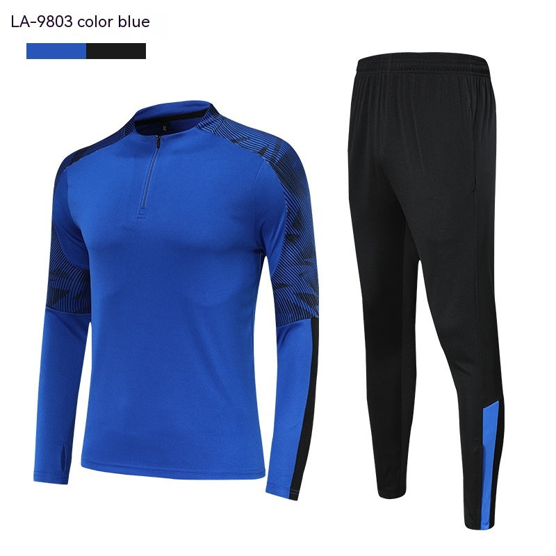 Long Sleeve Soccer Training Suit Set - Colorful Blue LA 9803