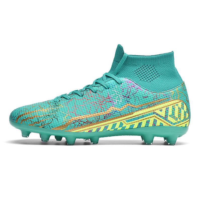 High-Top Youth Spike Turf Soccer Shoes - Long Nail Moonlight