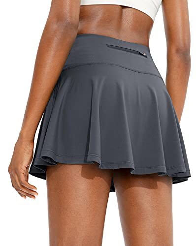 Women's Golf Skirt with Back Pocket - Dark gray
