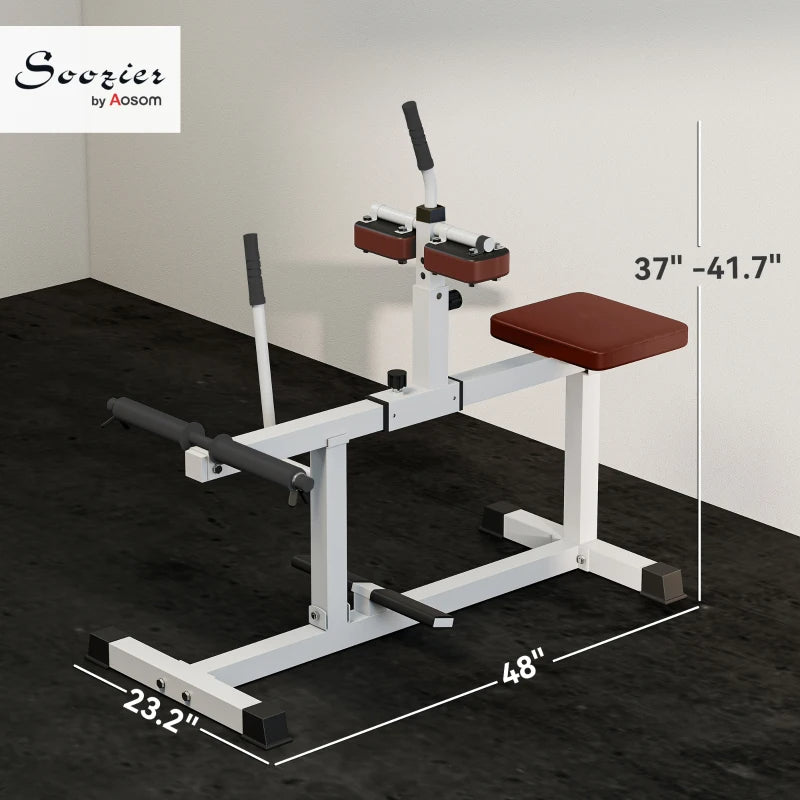 Adjustable Steel Seated Calf Raise Machine - Brown