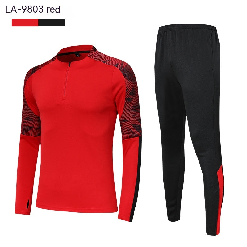 Long Sleeve Soccer Training Suit Set - Red LA 9803