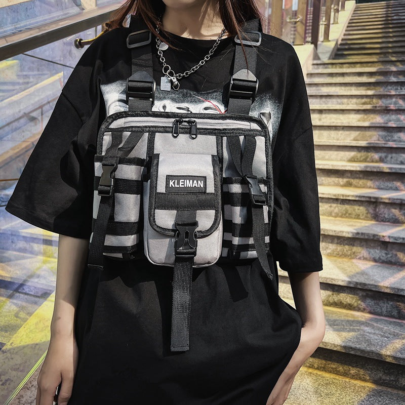 Tactical Vest Waist Pack and Chest Bag - Gray