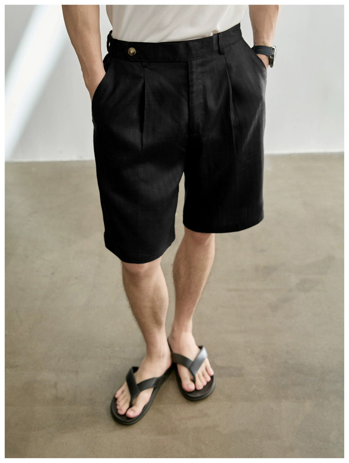 Men's Breathable Athletic Shorts - Black