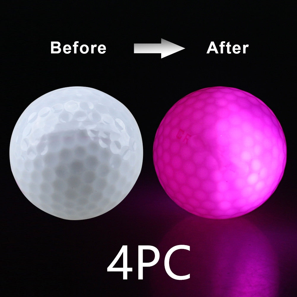 Waterproof LED Light-Up Golf Balls - 4PC Pink