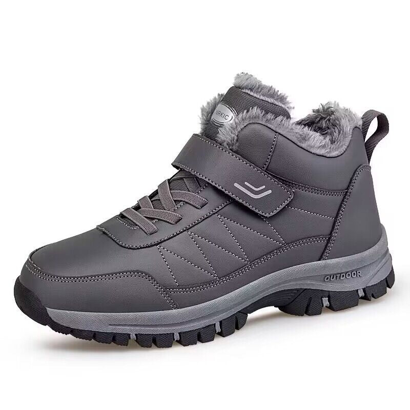 Fleece-Lined Warm Hiking Shoes - YS9706 gray