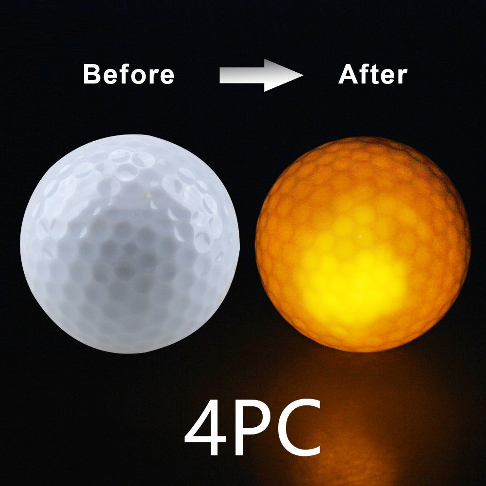 Waterproof LED Light-Up Golf Balls - 4PC Yellow