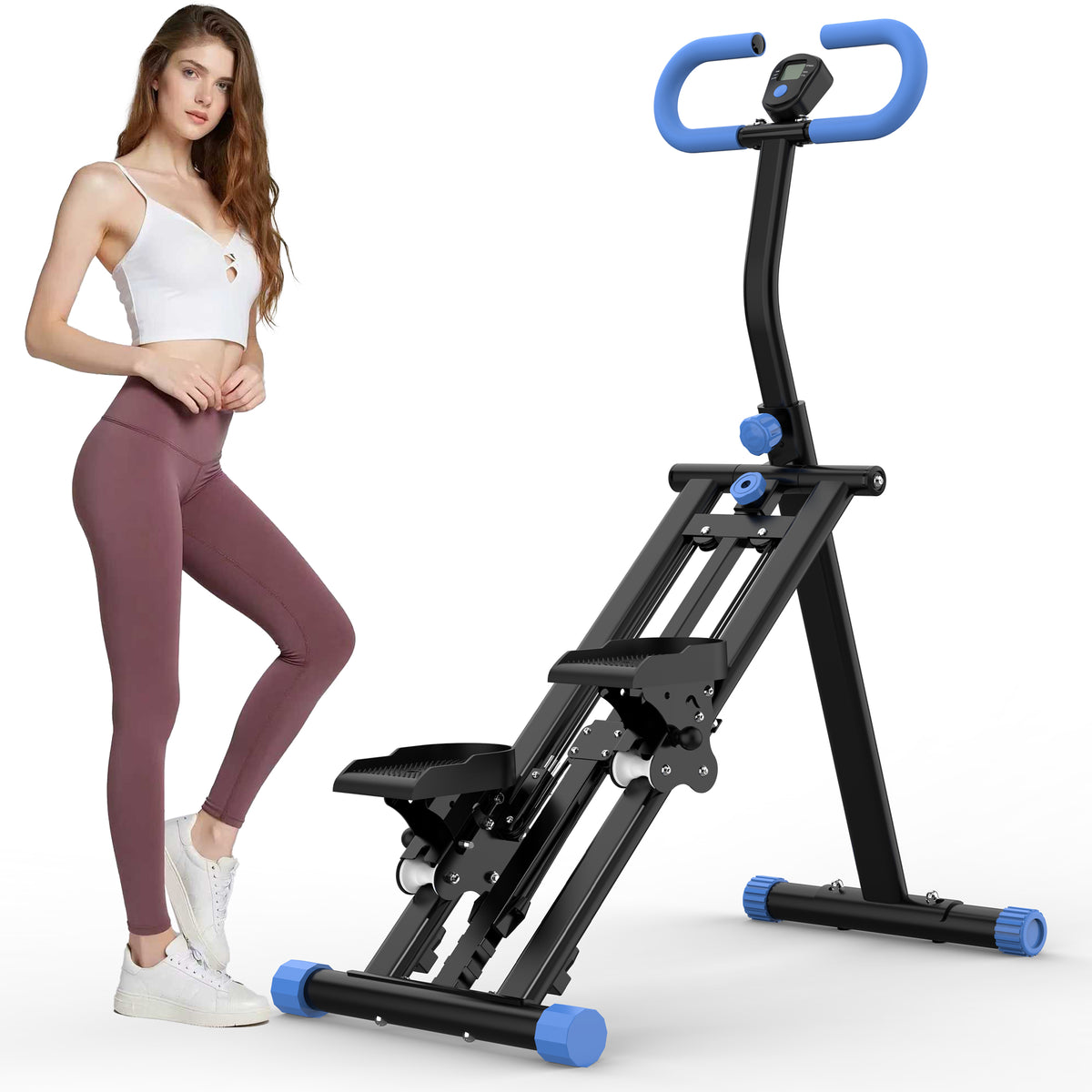 Vertical Climber Stepper with Resistance - Black