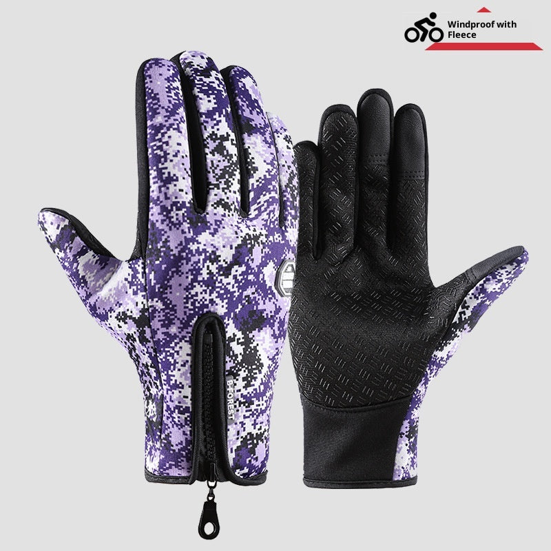 Outdoor Cycling and Mountaineering Gloves - Second Generation Purple Color