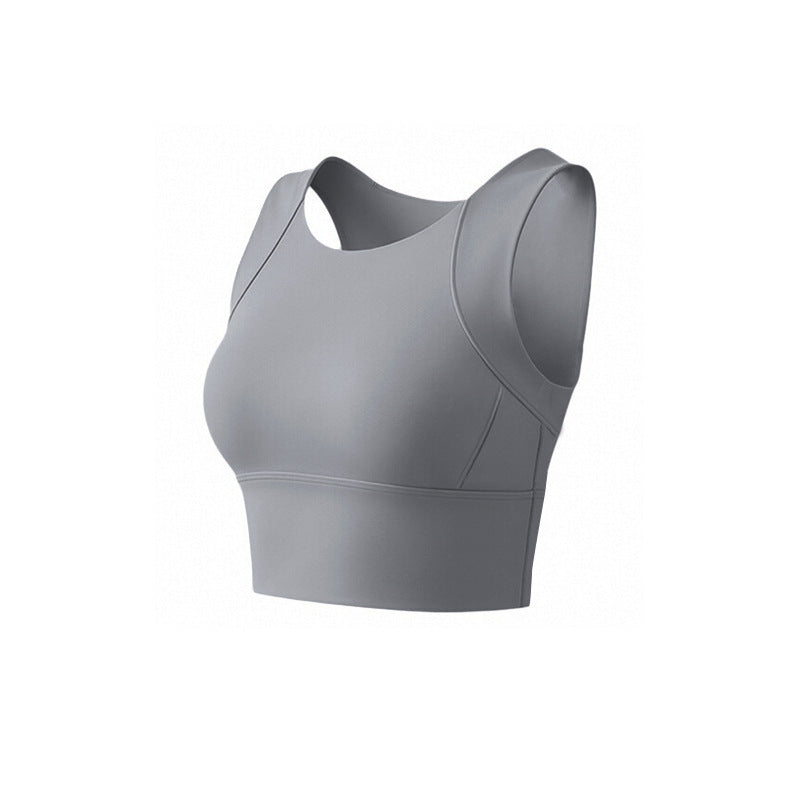 High-Impact Sports Tank With Wide Straps - Sun Gray