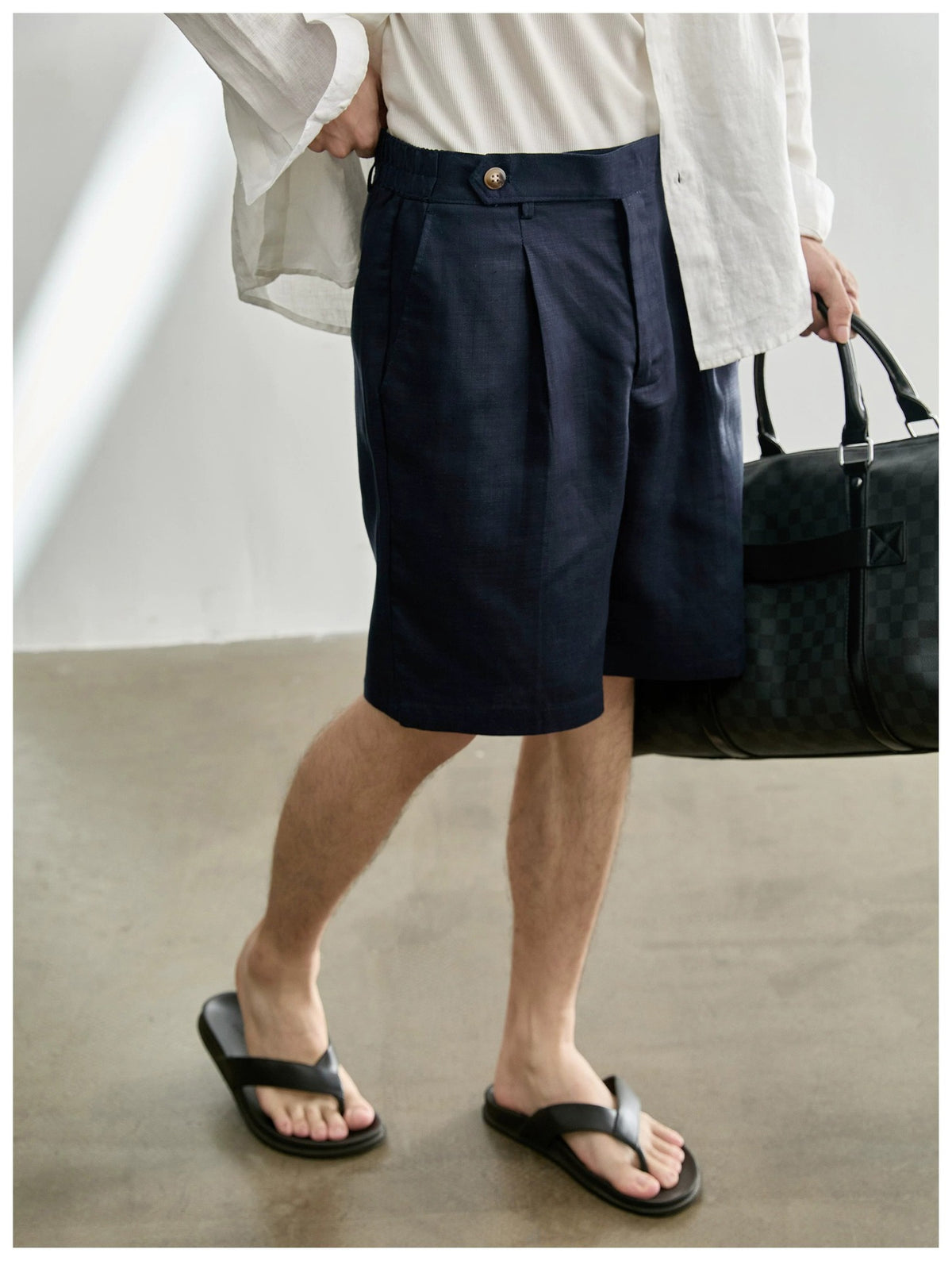 Men's Breathable Athletic Shorts - Navy Blue