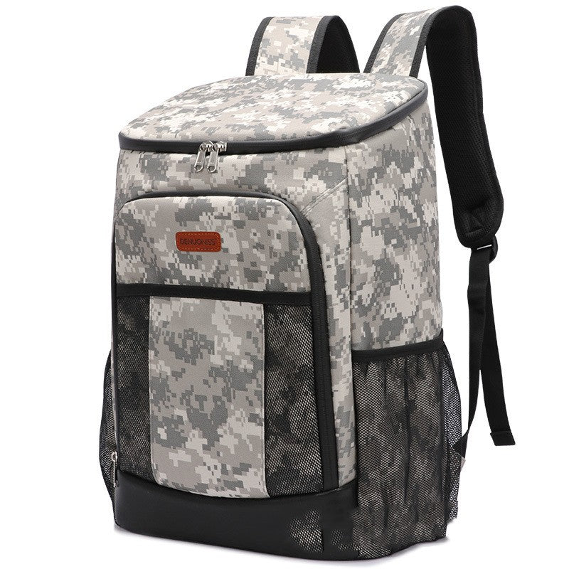 Insulated Duffel Bag - Black white and grey