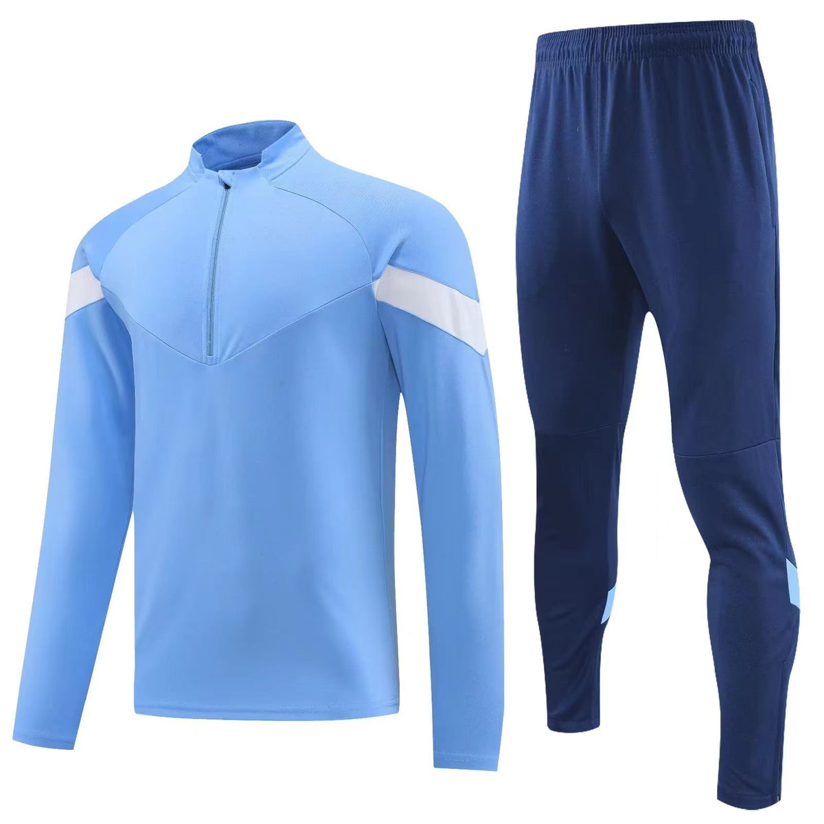 Half-Pull Soccer Training Outfit - Sky Blue