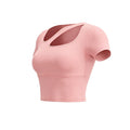 Cropped Waist-Cinching Workout Top - Barbie Pink