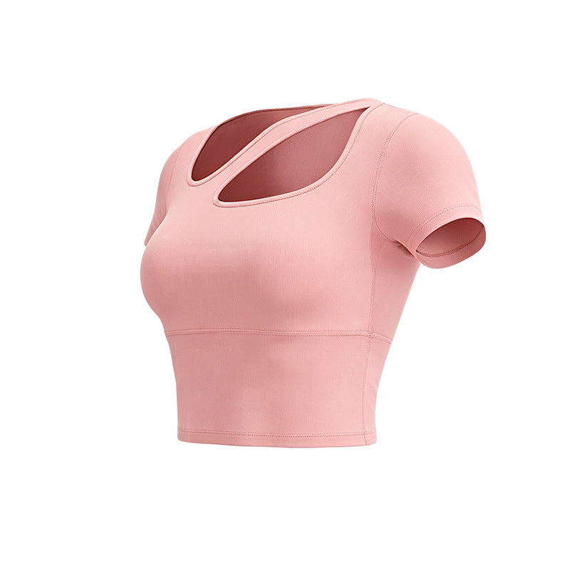 Cropped Waist-Cinching Workout Top - Barbie Pink