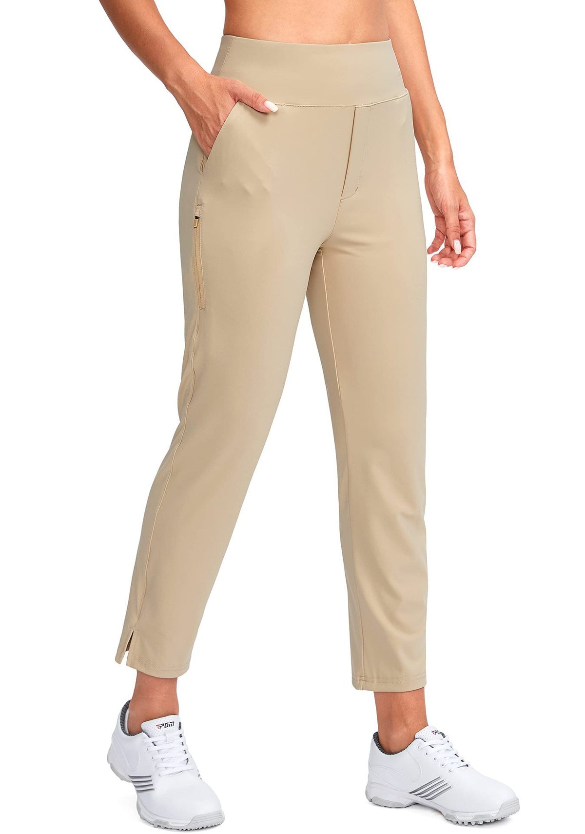 Women's High-Waist Stretch Golf Pants - Khaki
