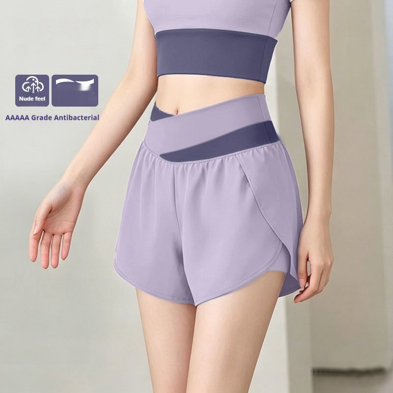 Sports Bra & High-Waisted Shorts Set - Shorts Taro Purple