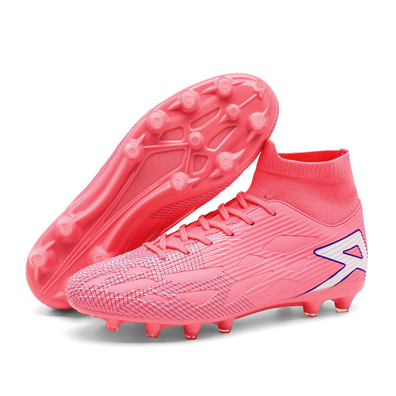 Turf Soccer Shoes, High-Top Plus Size - T2582 Long Nail Pink