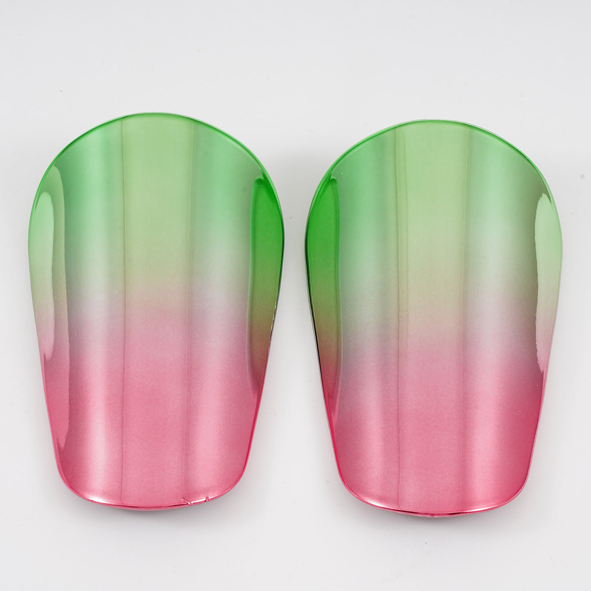 Adult And Children's Electroplated Thickened Soccer Shin Guards - Green Pink Gradient