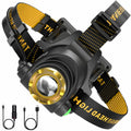 LED Headlamp, Rechargeable Head Torch - Black