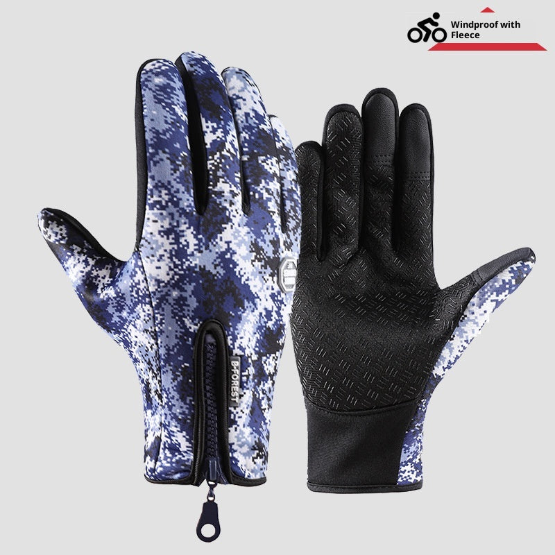 Outdoor Cycling and Mountaineering Gloves - Second Generation Color Blue