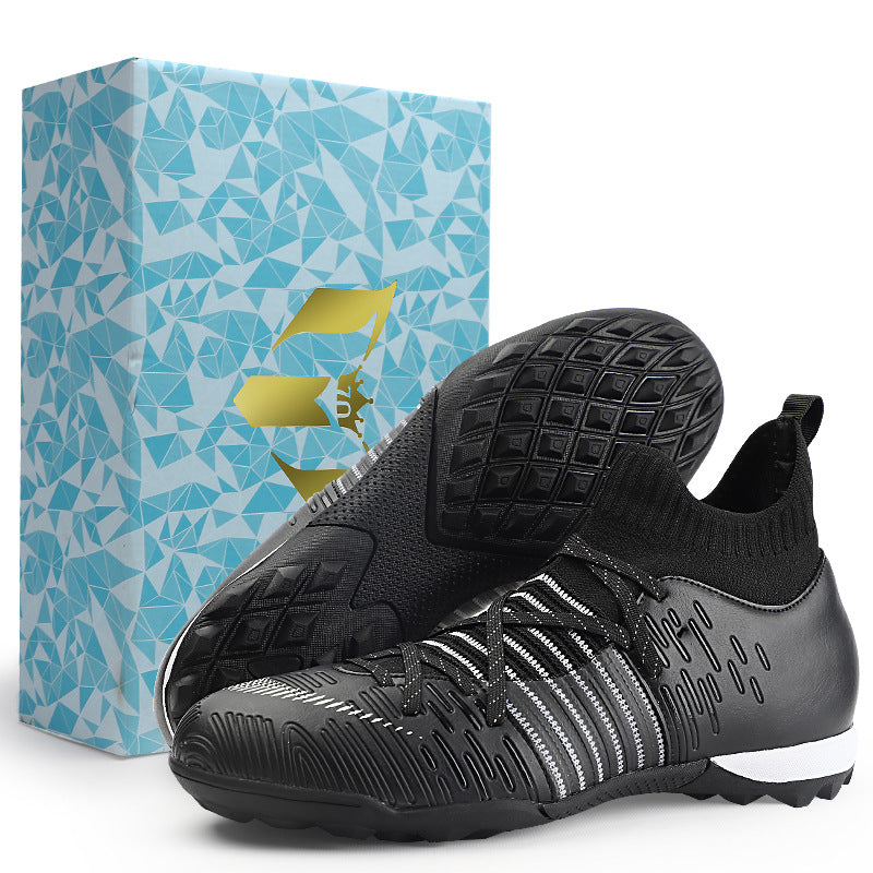 Competition Training Sports Soccer Shoes - Broken Nail Black