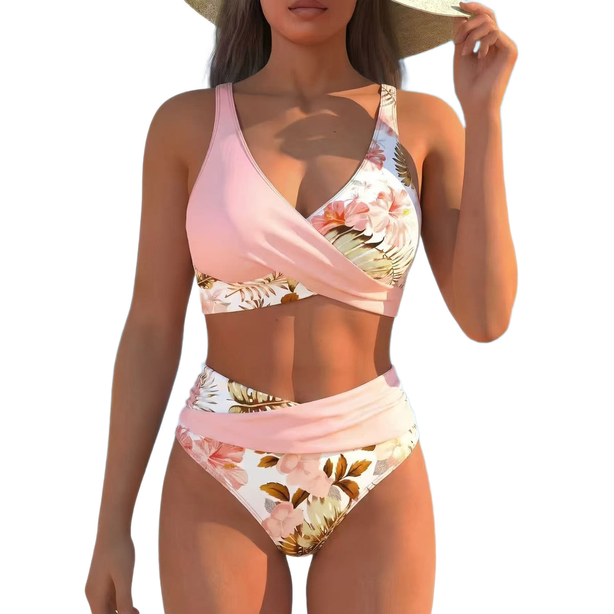 Floral Print Bikini Set - Pink